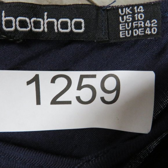 Boohoo* Women's Double Strap Open Low V-Back Navy Blue Midi Dress~ Size 10 - Picture 7 of 11